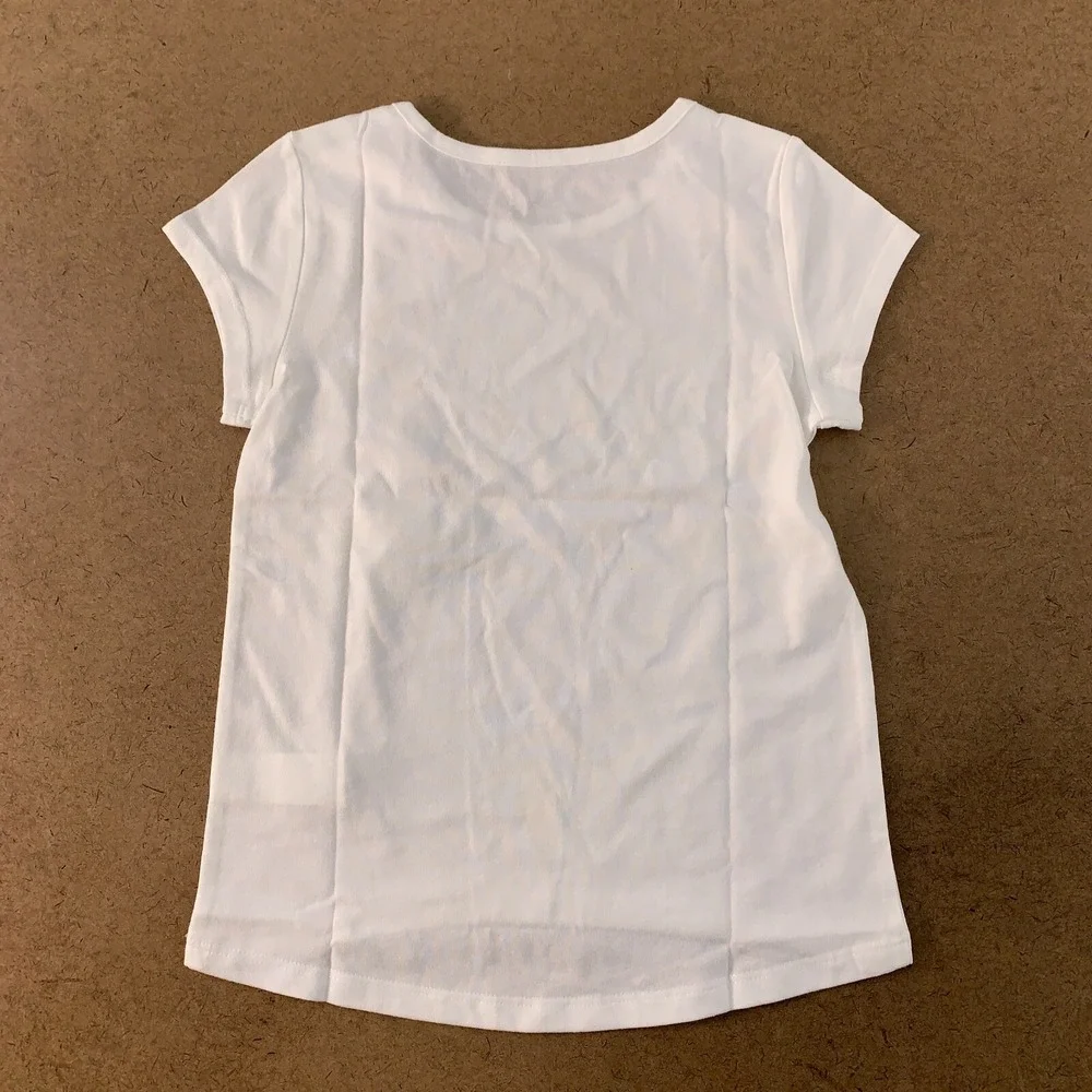 The Children's Place Girls Size Small 5/6 Purple White Basic Layering Tees NWT